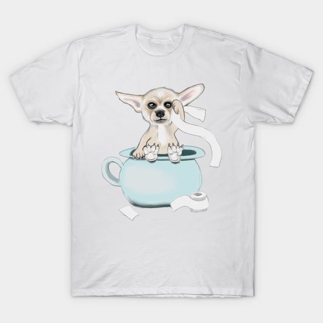 Chihuahua on Pot T-Shirt by msmart